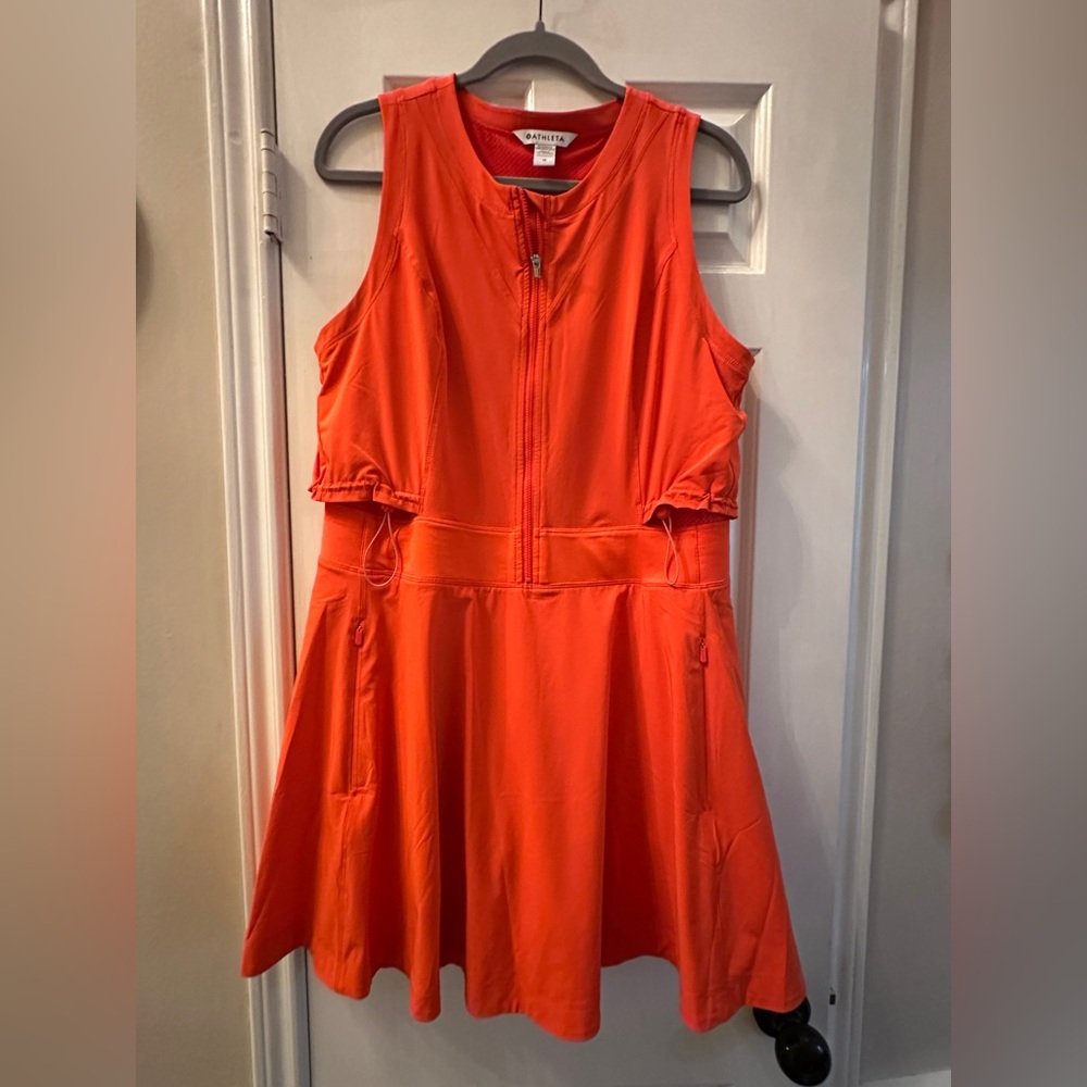 Athleta - Orange Zip-Front Active Dress / Romper